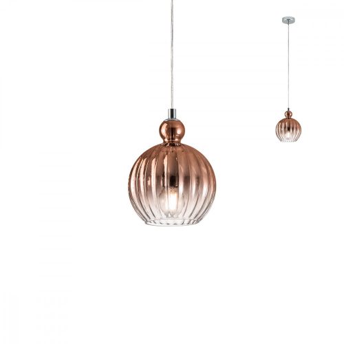 PLUMEN Modern függőlámpa króm rose-gold d: 15 cm, REDO-01-2064