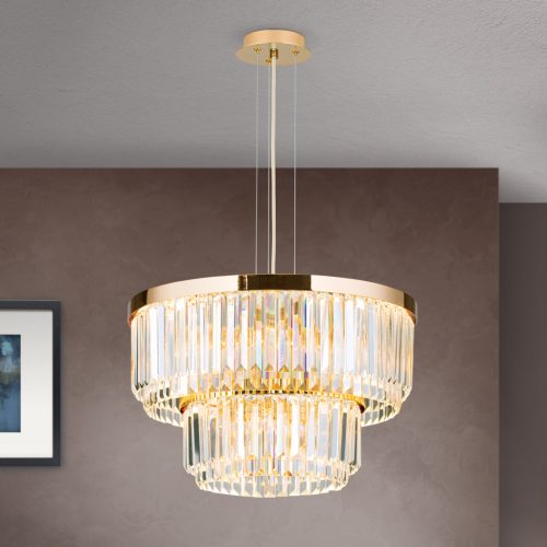 PRISM csillár, Modern kristály, ORION-MOLECZ LU 2415/55 gold    (LED80W/6400lm/3000K)