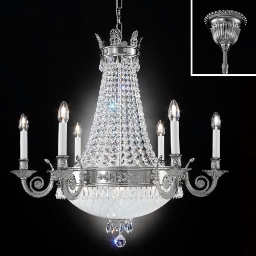 Empire Crystal csillár, klasszikus-kristály, ORION-MOLECZ LU 2386/6+6 Altsilber